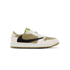 Jordan 1 Retro Low Golf Travis Scott Neutral Olive Sneakers