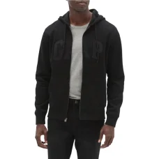 Gap Logo Zip Hoodie (True Black)